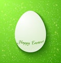 Paper card easter eggs on green background