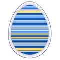 Paper card template with multicolor striped easter egg