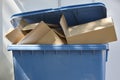 Paper and cardboard trash container. Recycling. Clean cities Royalty Free Stock Photo