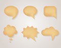 Paper cardboard vector speech bubbles set