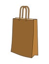 Paper carry bag brown clip art illustration vector isolated