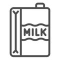 Paper carton of milk line icon, dairy products concept, dairy product box sign on white background, Milk Carton icon in Royalty Free Stock Photo