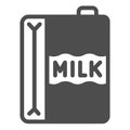 Paper carton of milk solid icon, dairy products concept, dairy product box sign on white background, Milk Carton icon in Royalty Free Stock Photo