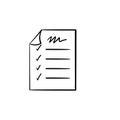 Checklist hand drawn outline doodle icon.