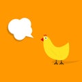 Paper chicken with speech bubble Royalty Free Stock Photo