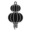 Paper chinese lantern icon, simple style