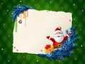 Paper for christmas list with Santa Claus and gift Royalty Free Stock Photo