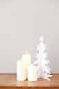 Paper Christmas tree and candles Royalty Free Stock Photo