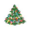 Paper Christmas tree, hand made. Royalty Free Stock Photo