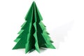 Paper Christmas tree, origami isolated on white background