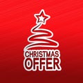 Paper Christmas tree, sticker - Christmas offer Royalty Free Stock Photo
