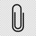 Paper clip attachment vector icon. Paperclip illustration on iso Royalty Free Stock Photo