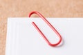 Paper clip with blank white business card Royalty Free Stock Photo