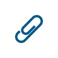 Paper Clip Blue Icon On White Background. Blue Flat Style Vector Illustration