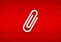 Paper clip icon abstract digital screen red background illustration