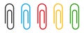 Paper clip icon collection. Clinch symbol. Vector isolated elements. Office clip set Royalty Free Stock Photo