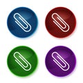 Paper clip icon shiny round buttons set illustration Royalty Free Stock Photo