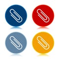 Paper clip icon trendy flat round buttons set illustration design Royalty Free Stock Photo