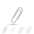 Paper clip icon isolated on white background. Set elements in colored icons. Flat design. Vector Royalty Free Stock Photo