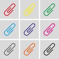 Paper clip icon stock vector illustration flat design Royalty Free Stock Photo