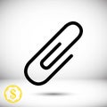 Paper clip icon stock vector illustration flat design Royalty Free Stock Photo