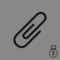 Paper clip icon stock vector illustration flat design Royalty Free Stock Photo