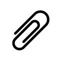 Paper clip icon. Symbol of e-mail attachment. Outline modern design element. Simple black flat vector sign with rounded Royalty Free Stock Photo