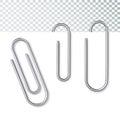 Paper clip on paper. metal Page paper clip holder, binder. vector Royalty Free Stock Photo