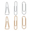 Paper clip. Metal paperclip office attach isolated Royalty Free Stock Photo