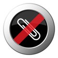 Paper clip, paperclip - ban round metal button Royalty Free Stock Photo