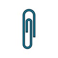 Paper clip symbol blue icon vector illustration isolated on white background Royalty Free Stock Photo