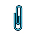 Paper clip symbol blue icon vector illustration isolated on white background Royalty Free Stock Photo