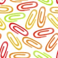 Paper clip watercolor seamless pattern