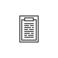 Paper clipboard outline icon