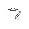 Paper clipboard and pencil outline icon Royalty Free Stock Photo