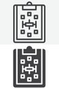 Paper clipboard scheme line and solid different style vector icon set Royalty Free Stock Photo