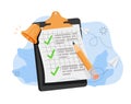 Paper clipboard task management todo check list with pencil, fast work on project plan, fast