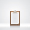 Paper on clipboard. Vector illustration decorative background design Royalty Free Stock Photo