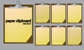 paper clipboard white yellow paper