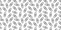 Paper clips black and white seamless pattern background Royalty Free Stock Photo
