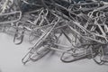 Paper clips closeup on the office table Royalty Free Stock Photo