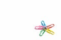 Paper clips with colorful color with clipping path and close up view Royalty Free Stock Photo