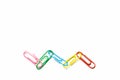 Paper clips with colorful color with clipping path Royalty Free Stock Photo