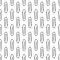 Paper clips seamless pattern. Hand drawn clips seamless pattern. Royalty Free Stock Photo