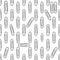 Paper clips seamless pattern. Hand drawn clips. Vector background Royalty Free Stock Photo