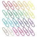 Paper clips seamless pattern. Vector illustration of of colored paper clips. Background from colored paper clip Royalty Free Stock Photo