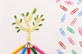 paper clips in the shape of a tree. concept of education, creativity, and growth Royalty Free Stock Photo