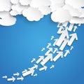 Paper Clouds Growth Arrows Blue Sky Royalty Free Stock Photo