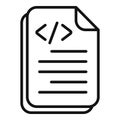 Paper code paper icon outline vector. Screen code computer