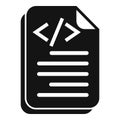 Paper code paper icon simple vector. Screen code computer